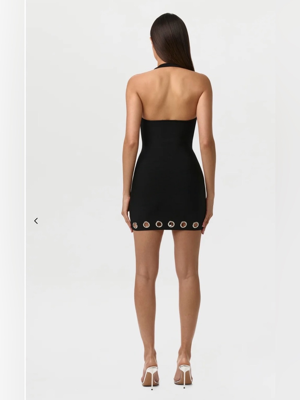 Naked Wardrobe Bandage Halter Grommet Mini Dress Black - Picture 6 of 12